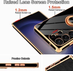 Soft TPU Case & Ring Stand for Samsung Galaxy S23 Ultra with Magnetic Car Mount