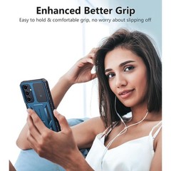 Samsung A17 5G Military-Grade Dropproof Case with Kickstand & Slide Camera Cover