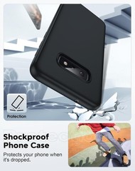 Samsung Galaxy S10e Case Shockproof Polycarbonate Bumper Protective Black Cover