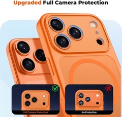 Translucent Matte Shockproof Case for iPhone 17 Pro Max, Magnetic, Starry Orange