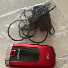 Samsung SGH-A437 AT&T Quadband Flip Phone, Red/Silver, Bluetooth, 2.0MP Camera