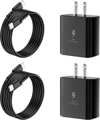 45W USB-C Fast Charger Block 2 Pack with 6FT Cable for Samsung Galaxy S25/S23