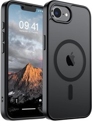 Slim Translucent Matte Shockproof Magnetic Case for iPhone 17e/16e, Black