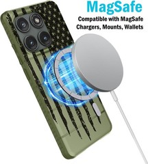 Flex Series for Motorola Edge 2025 Phone Case – Army Green Rugged USA Flag