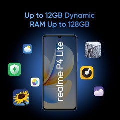 realme P4 Lite 4G Factory Unlocked Ultra-Slim 6300mAh Smartphone 64GB ROM Black