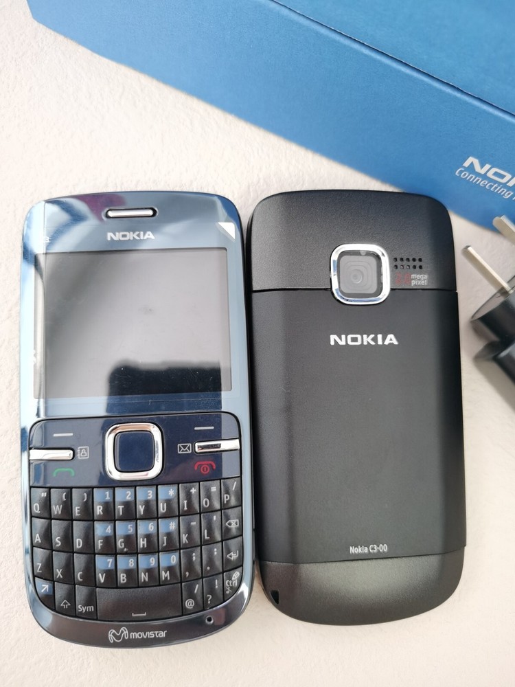 Nokia C Series C3-00 – Navy Blue / Gray unlocked full functional Cellular Phone