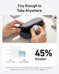 Compact 20W USB-C Fast Charging Block for iPhone 17/16/15, Galaxy, Pixel 4/3