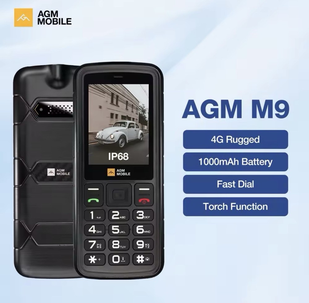 AGM M9 Rugged Feature Phone Button Cell Phone Bluetooth FM Torch Dual Sim Card