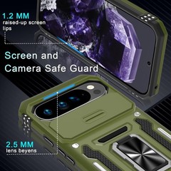 Olive Green Military Grade Shockproof Case for Google Pixel 10 Pro XL + Screen P