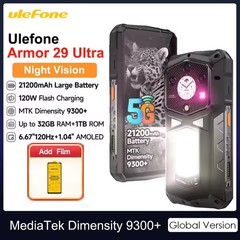 Global Ulefone Armor 29 Ultra 5G Rugged Phone 16GB+1TB Dual Screen 120W 21200mAh