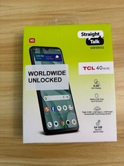 UNLOCKED -Straight Talk TCL 40 XE, 5G, 64GB, Black – Prepaid Smartphone