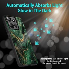 Cute Flower Slim Fit [Glow in The Dark] Case for Moto G 5G 2025 Green Marble
