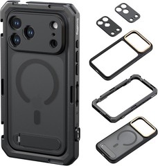 Mobile Video Cage for iPhone 17 Pro Max, Phone Case/TPU Soft Frame/T-Mount