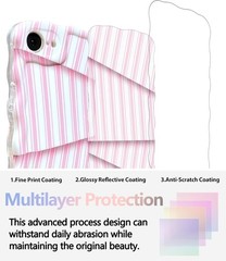 Cute for iPhone 17 e Case Striped Phone Case [Curly Wave Edge] [14 FT Drop Prote