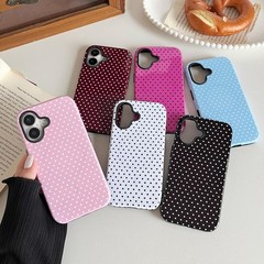 Magnetic Case for iPhone 16, Cute Polka Dot Phone Case for Girl Women, Pink