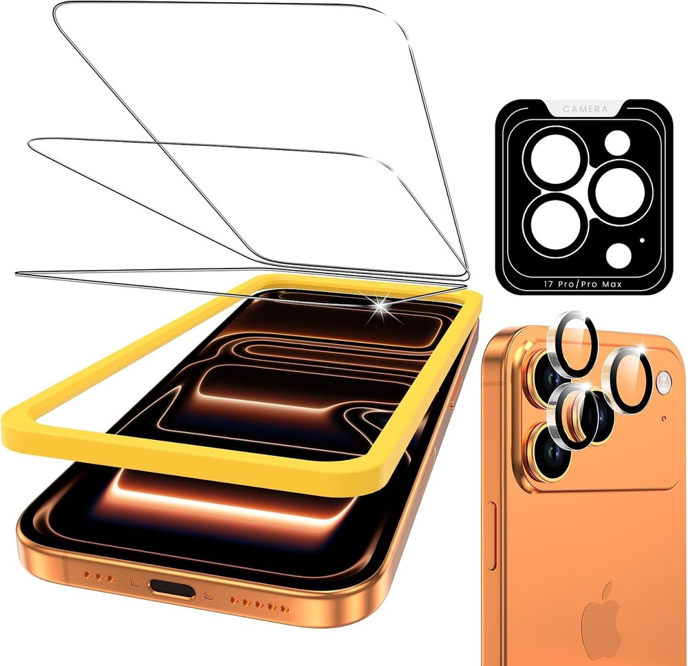 3+1 Pack of Screen & Camera Lens Protectors for iPhone 17 Pro Max 6.9 Inch