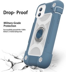 iPhone 11 Case 6.1 Inch with Ring Stand and 2 Pack Glass Screen Protector