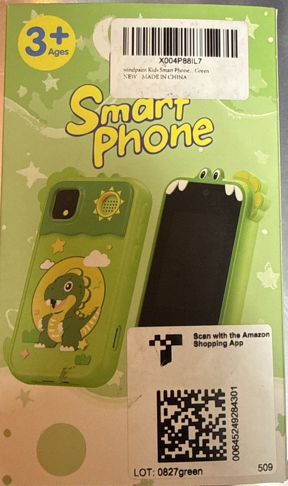 Kids Play Smart Phone, New Green With Dinosaur Age 3+
