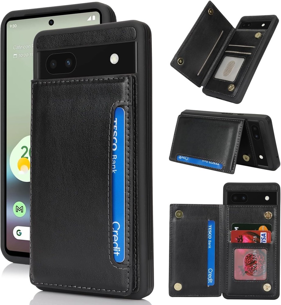 Google Pixel 6a Case with Card Holder, Wallet Phone Case for Women Men [RFID Blo