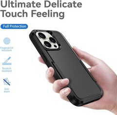 Designed for iPhone 15 Pro Max Case, Heavy Duty Shockproof Dustproof Cover, Blac