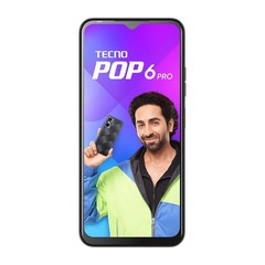 Tecno POP 6 Pro (Polar Black, 2GB RAM,32GB Storage) | Front Flash | 8MP Dual Cam