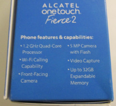 Brand New Factory Sealed Walmart Family Mobile Alcatel One Touch Fierce 2, Phone