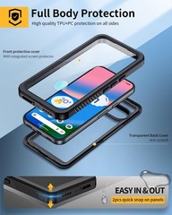 6.3 inch IP68 Waterproof Dustproof Shockproof Case for Google Pixel 10 Black