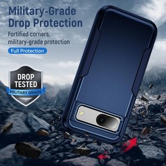 Heavy-Duty Tough Rugged Shockproof Protective Case for Google Pixel 8a, Blue