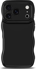 iPhone 17 Pro Case Wave, Curly Frame Design for Women Girls, Cute Wavy Solid Col