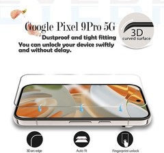 6.3 Inches Screen Protector for Google Pixel 9 Pro, 2+2 Pack Tempered Glass
