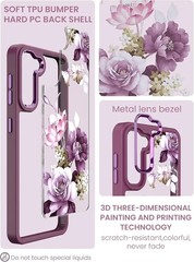 Samsung S21 5G Case Floral Military Grade Drop Tested Hard Back & Soft Edge Cove
