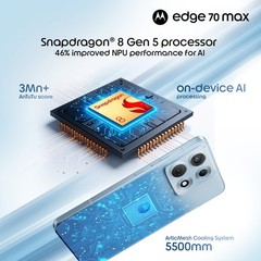Motorola Edge 70 Max 5G 256GB+12GB RAM |Ice Melt | Global Version Unlocked E-Sim