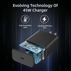45w Type USB-C Super Fast Wall Charger +6FT Cable For Samsung Galaxy S20~24 Note