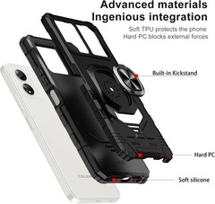 Boost Celero 5G SC Phone Case with Tempered Glass Screen Protector, Black