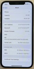 USED BLACK GSM UNLOCKED iPhone 12, 64GB A2172 MGF43LL/A WITH 91% BATTERY HEALTH