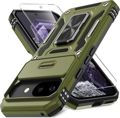 Military Grade Olive Green Case for Google Pixel 10a with Slide Camera Cover & P