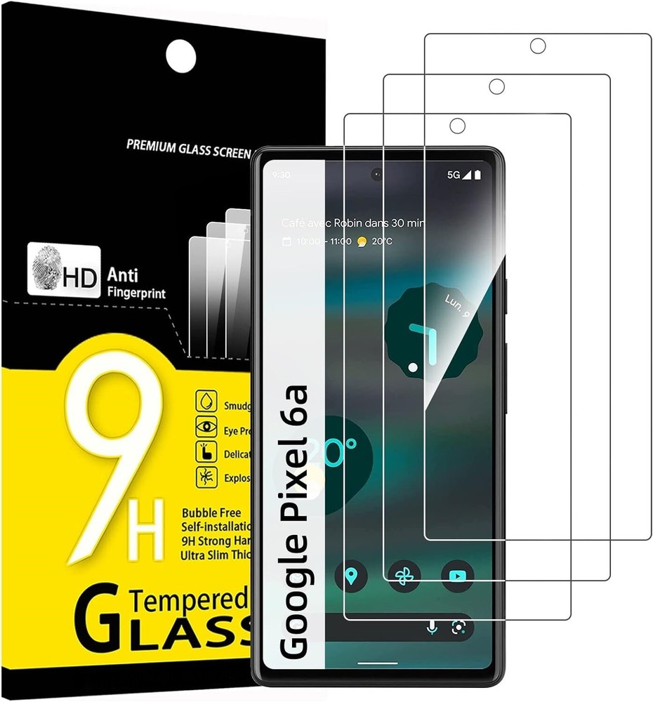 For Google Pixel 6a Screen Protector Tempered Glass HD Clear Full Coverage 3Pack
