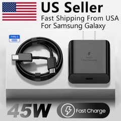 45W Type USB-C Super Fast Wall Charger 6ft Cable For Samsung Galaxy S23 S22 S24+