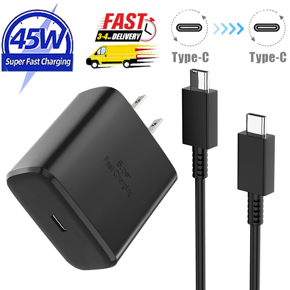 ⚡45W Type USB C Super Fast Wall Charger 6ft Cable For Samsung Galaxy S24 S23 S22