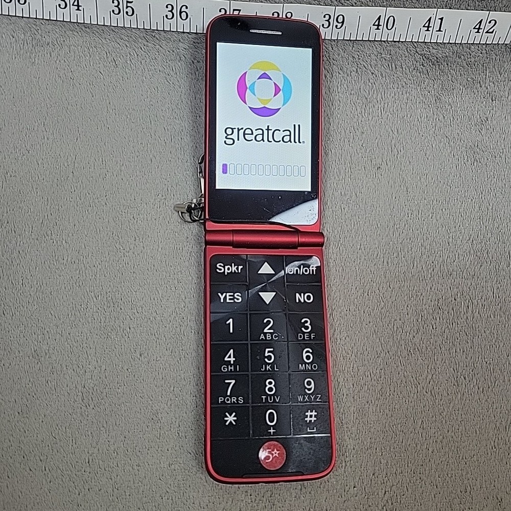 Jitterbug Flip 4043S Red 4G LTE Senior Phone Powers On No SIM Read Desc