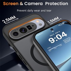 Slim Black Magnetic Matte Case for Google Pixel 10 Pro XL 6.8-Inch, Translucent