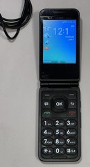 Alcatel U102AC Debut Flip Cricket Cell Phone Voice Dialing GOOD (Blue)