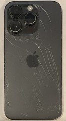 CRACKED BACK GLASS, GSM UNLOCKED BLACK iPhone 14 PRO, 256GB A2650 MQ0N3LL/A.