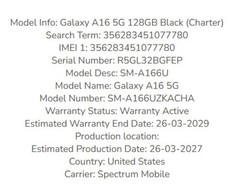 Samsung Galaxy A16 5G 128gb Black SM-A166U (Spectrum) 2 MONTHS OLD