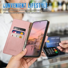 Wallet Case & Credit Card Holder for Samsung Galaxy S23 Ultra Pink RFID Blocking
