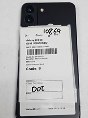 DEFECTIVE – Samsung Galaxy S22 5G – 256GB – Black – GSM Unlocked – 10869