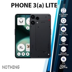 Nothing Phone 3(a) Lite Android Cell Phone (BLACK/8GB+256GB/Dual SIM/Unlocked)
