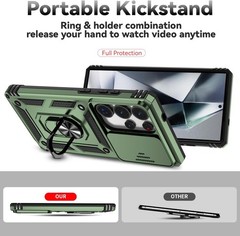 Phone Case for Samsung Galaxy S25 Ultra with HD Screen Protector & Kickstand