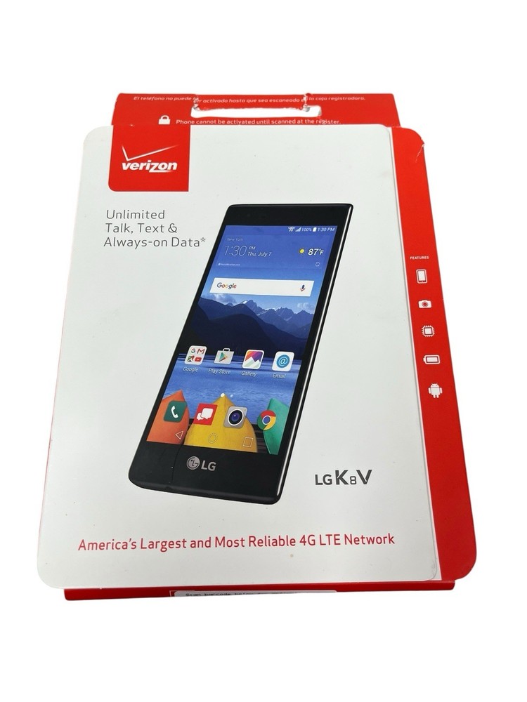 LG K8 V Smartphone Touchscreen Prepaid Verizon Network Black