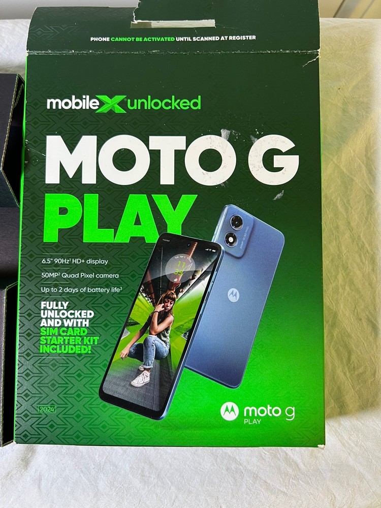 Mobile X Unlocked MOTO G Play Smartphone 6.5″ 50MP Unlocked w/ SIM Card Kit NEW!